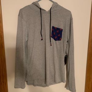 M Brooklyn Cloth Lobster Pattern Pocket Hooded Tee